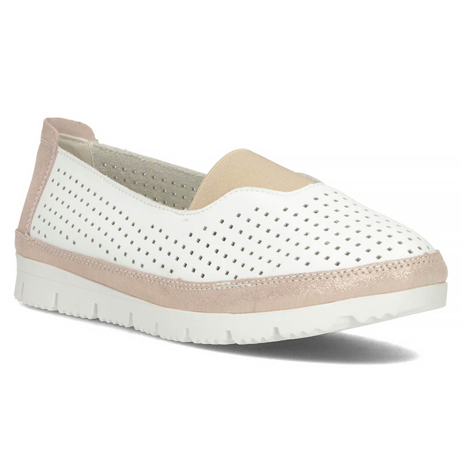 Filippo Lederhalbschuhe DP4588/23 WH GO Weiß und Gold
