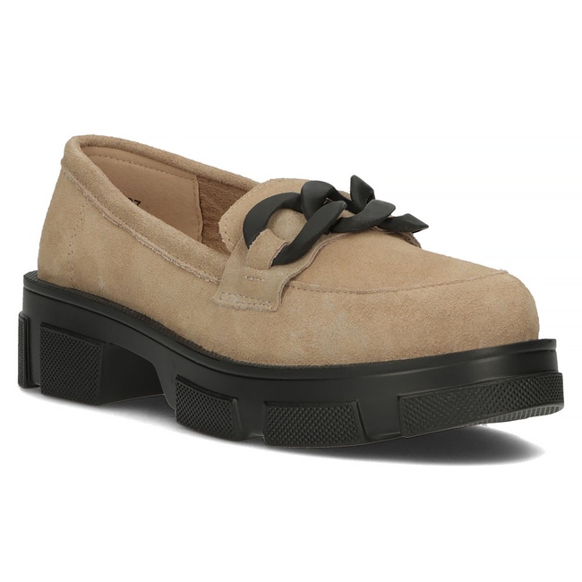 Filippo Lederhalbschuhe mit Plateausohle DP3221/23 BE BK Beige